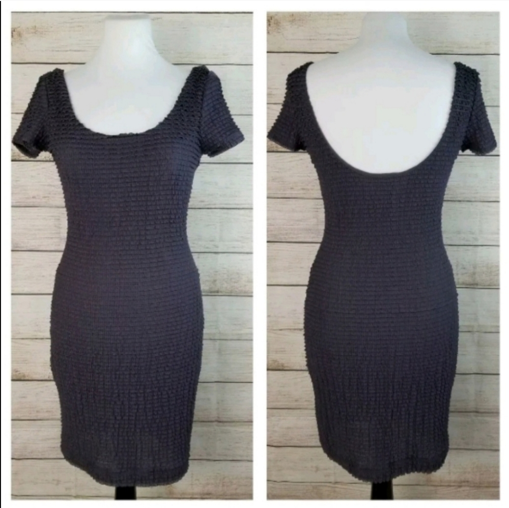Pins & Needles S Gray Stretchy Ruffled Mini Dress